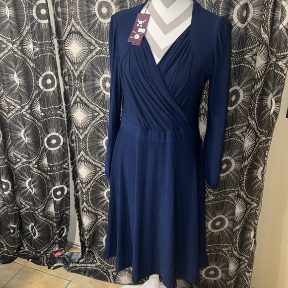 NWT Navy Blue Knee Length Dress by LY - 37 - Picture 1 of 6